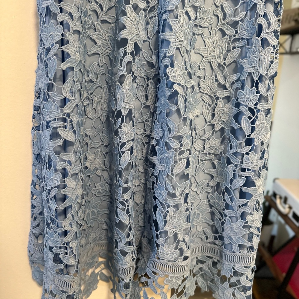 Eliza J Light Blue Lace Midi Dress - Picture 10 of 10